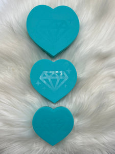 Heart-Shaped Rhinestone Shaker Trays (Teal)