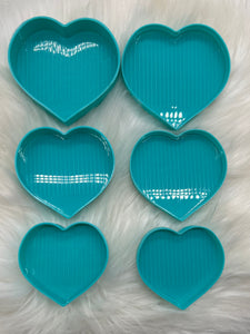 Heart-Shaped Rhinestone Shaker Trays (Teal)