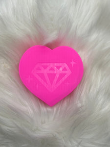 Heart-Shaped Rhinestone Shaker Trays (Pink)