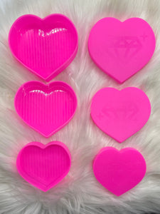 Heart-Shaped Rhinestone Shaker Trays (Pink)