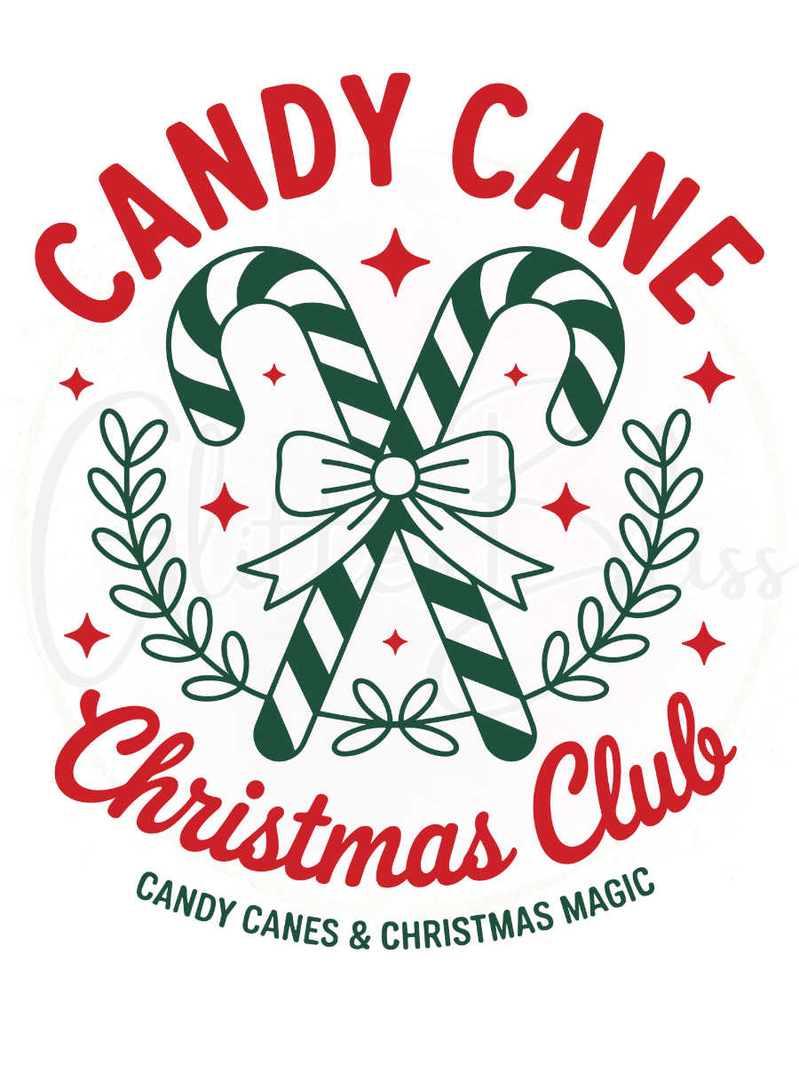 Printed Decal-Candy Cane Christmas Club 2