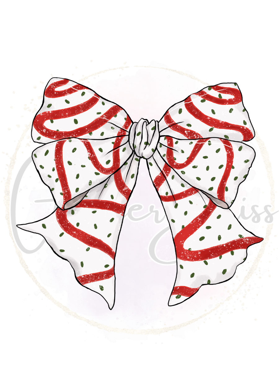 Printed Decal-Snack Cake Bow