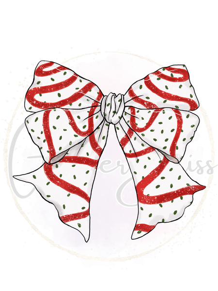 Printed Decal-Snack Cake Bow