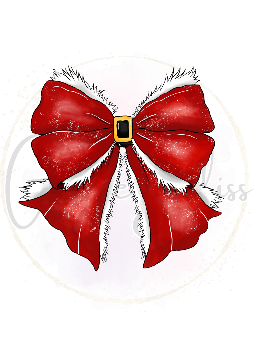Printed Decal-Santa Bow