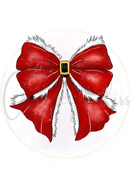 Printed Decal-Santa Bow