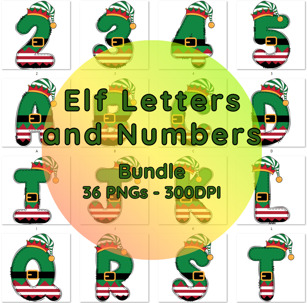 Elf Letters and Numbers Download Bundle