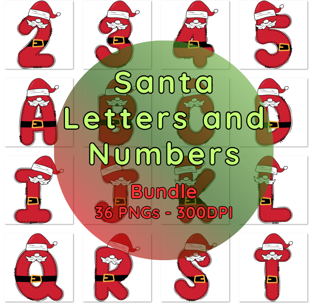 Santa Letters and Numbers Download Bundle