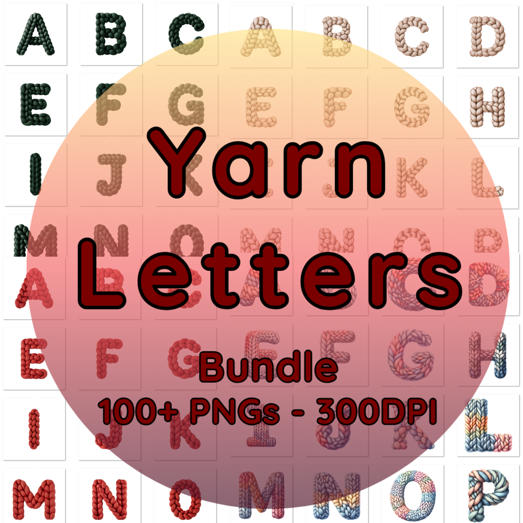 Knitted Yarn Letters Download Bundle – GlitterBliss