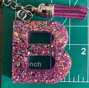 GlitterBliss Custom Letter Keychain