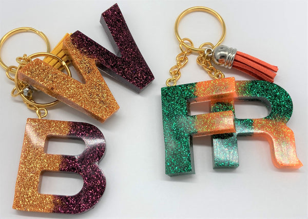 GlitterBliss Custom Letter Keychain