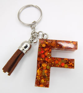 GlitterBliss Custom Letter Keychain