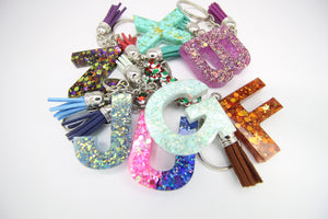 GlitterBliss Custom Letter Keychain