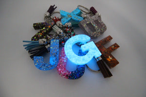 GlitterBliss Custom Letter Keychain