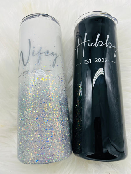 Hubby and Wifey Tumblers